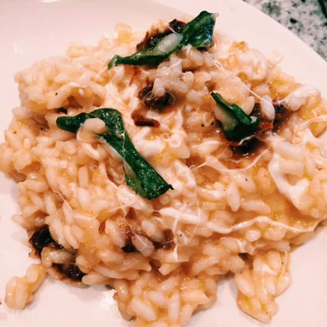 risotto with mozzarella sun dried tomatoes and basil